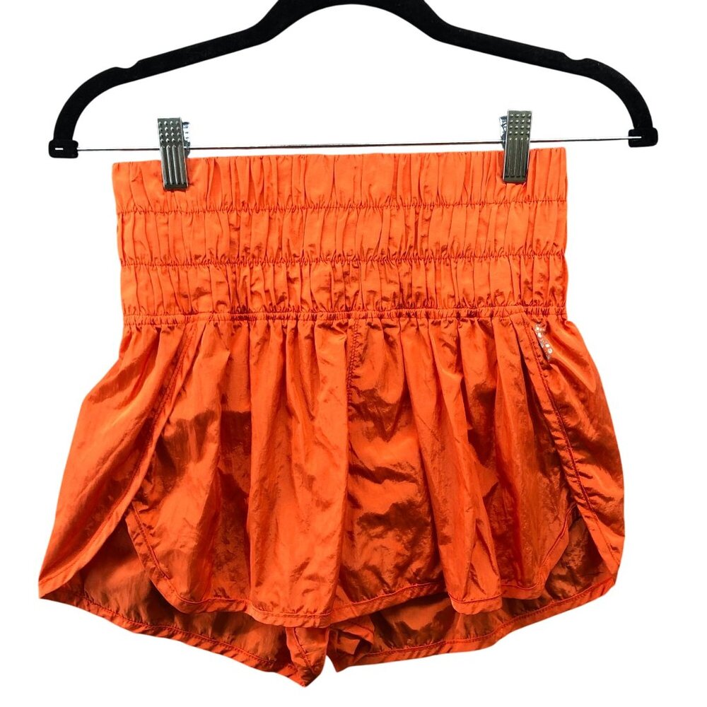 FP Movement Free People The Way Home Shorts S Orange High Waisted Running Shorts